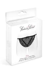 Трусики-стрінги з перлиною ниткою Fashion Secret KATIA Black S/M/L - мініатюра 3