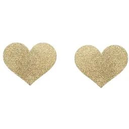 Наклейки на соски Bijoux Indiscrets Flash Glitter Pasties Heart 2 шт. золотий
