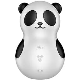 Вакуумный стимулятор клитора с вибрацией Satisfyer Pocket Panda черный с белым