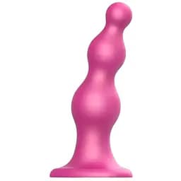 Насадка для страпону Strap-On-Me Dildo Plug Beads Framboise Metallic XL