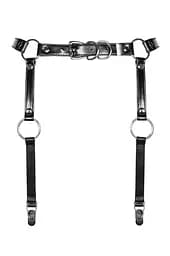 Гартери Obsessive A741 garter belt black, штучна шкіра - мініатюра 2