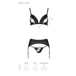 Комплект із еко-шкіри Passion Miley Set black: трусики L/XL - мініатюра 5