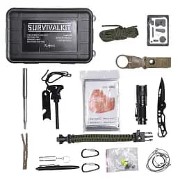 Туристический набор для выживания Lugi 15 в 1 в пластиковом кейсе HP-D-1