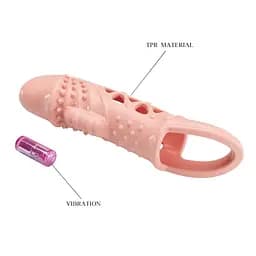 Насадка на пеніс Pretty Love Penis Sleeve Cecelia 18.5 см тілесний - мініатюра 3