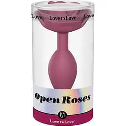 Анальная пробка Love To Love Open Roses M 12 см (бордовый)