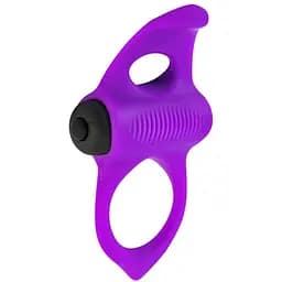 Ерекційне віброкільце Adrien Lastic Lingus Max з язичком для стимуляції клітора Violet