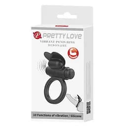 Віброкільце Pretty Love Vibrant Penis Ring Debonaire 8.5 см чорний - мініатюра 11
