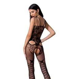 Ажурний бодістокінг із інтимними вирізами Passion BS076 black One size - мініатюра 2
