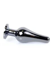 Анальна пробка - Jewellery Dark Silver BUTT PLUG- Green - мініатюра 4