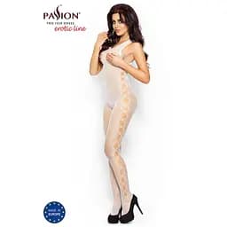 Бодістокінг Passion BS003 комбінезон дрібна сіточка S/M/L white - мініатюра 2