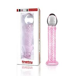 Фалоімітатор LoveToy Glass Romance 17 см рожевий - мініатюра 2