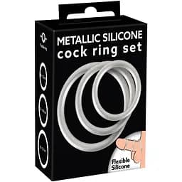 Набор эрекционных колец You2Toys Metallic Cock Ring Set 3 шт. серебристый