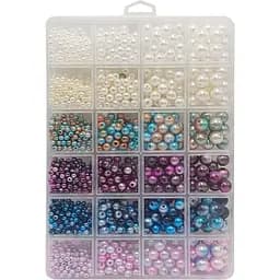 Набор для творчества Bambi Бисер бусины, резинка, пластиковая коробка 1199-84  