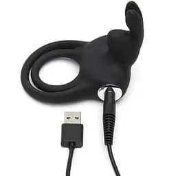 Подвійне ерекційне кільце з вібрацією Happy Rabbit Stimulating Rechargeable Rabbit Cock Ring - мініатюра 3