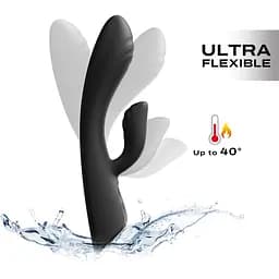 Вібратор-кролик з підігрівом Dorcel Flexi Rabbit Black Гнучкий стовбур - мініатюра 2