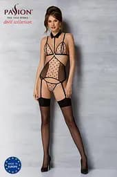 Корсет з відкритими грудьми Passion DOMINICA CORSet XXL/XXXL beige пажі для панчіх стрінги - мініатюра 5