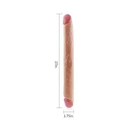 Двосторонній фалоімітатор тілесний King-Sized Realistic Slim Ultra Double Dildo 17 дюймів - мініатюра 7