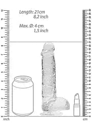 Фалоімітатор Realrock Dildo прозорий 21см - мініатюра 7
