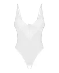 Боді Obsessive Alissium Crotchless M/L білий - мініатюра 4