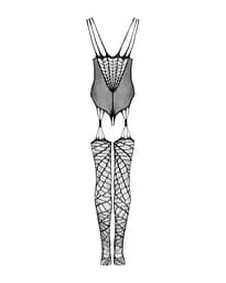 Ажурний бодістокінг під павутину Obsessive Bodystocking G325 black чорний комбінезон імітації S/M/L - мініатюра 6