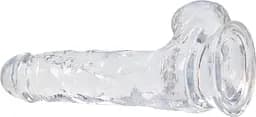 Прозорий фалоімітатор Addiction - Clear Dildo with Balls 7″, віброкуля в подарунок - мініатюра 3