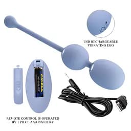 Вагінальні віброкульки Pretty Love Willie Vibrating Kegel Balls Light Blue - мініатюра 7