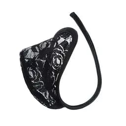 Чорні чоловічі С-стрінги без лямок комфортні L XL з мереживом