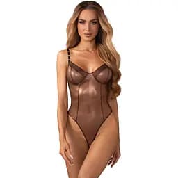 Боді Obsessive Soranna otwarte L/XL (бронзовий)