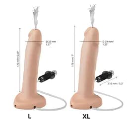Закінчуючий фалоімітатор Strap-On-Me SQUIRTING CUM DILDO REALISTIC Flesh XL - мініатюра 3
