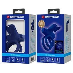 Віброкільце Pretty Love Passionate Ring синій - мініатюра 10