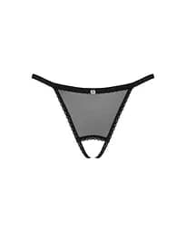 Прозорі стрінги із доступом Obsessive Celia Noir crotchless thong XS/S - мініатюра 5