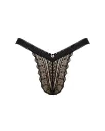 Мереживні трусики із заниженою талією Obsessive Estiqua panties чорні M/L - мініатюра 5
