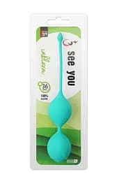 Вагінальні кульки See You In Bloom Duo Balls 36 мм Green - мініатюра 2
