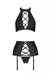 Комплект з екошкіри Passion Nancy Set black 4XL/5XL - мініатюра 3