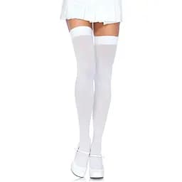 Панчохи Leg Avenue Nylon Thigh Highs + White Plus size