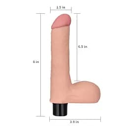 Реалістичний вібратор Real Softee Vibrator With Balls тілесний - мініатюра 7
