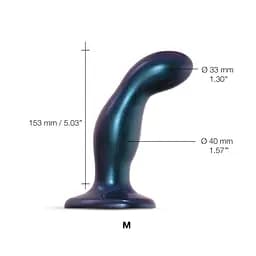 Фалоімітатор Strap-On-Me Dildo Plug Snaky M 15.3 см синій - мініатюра 3