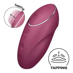 Вібростимулятор-пульсатор Satisfyer Tap & Climax 1 Red, ефект постукування пальцем Satisfyer SX0566 99301 - мініатюра 2