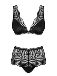 Комплект білизни Obsessive Klarita S/M чорний - мініатюра 5