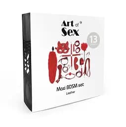 Набір Art of Sex - Maxi BDSM Set Leather, 13 предметів, натуральна шкіра, Чорний - мініатюра 4