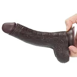 Фалоімітатор із присоскою LoveToy Sliding-Skin Dildo 7 17.5 см коричневий - мініатюра 12