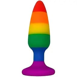 Силіконова анальна пробка Wooomy Hiperloo silicone Rainbow Plug M