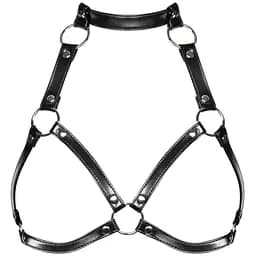 Портупея на грудь Obsessive A740 harness black, искусственная кожа