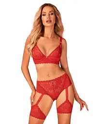 Бюстгальтер Obsessive Belovya XL/2XL червоний - мініатюра 3