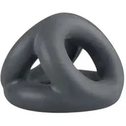 Тройное эрекционное кольцо Boners Open Cocksling серый