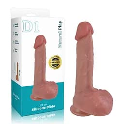 Фалоімітатор - Erospace Natural Play Silicone Dildo D1, 21 см - мініатюра 1