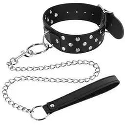 Ошейник с поводком Fetish Tentation Rivets and Leash