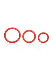 Ерекційне кільце CalExotics Tri-Rings 3 шт червоний - мініатюра 2