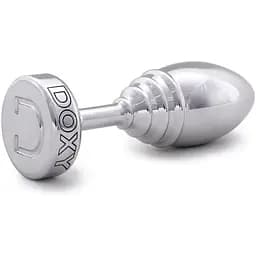 Металева анальна пробка Doxy Butt Plug Ribbed ребристий діаметр 3.3 см - мініатюра 2