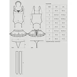 Еротичний костюм Obsessive Housemaid 5 pcs costume S/M - мініатюра 5